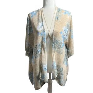 Marci Floral kimono sheer cardigan cover up Size Small